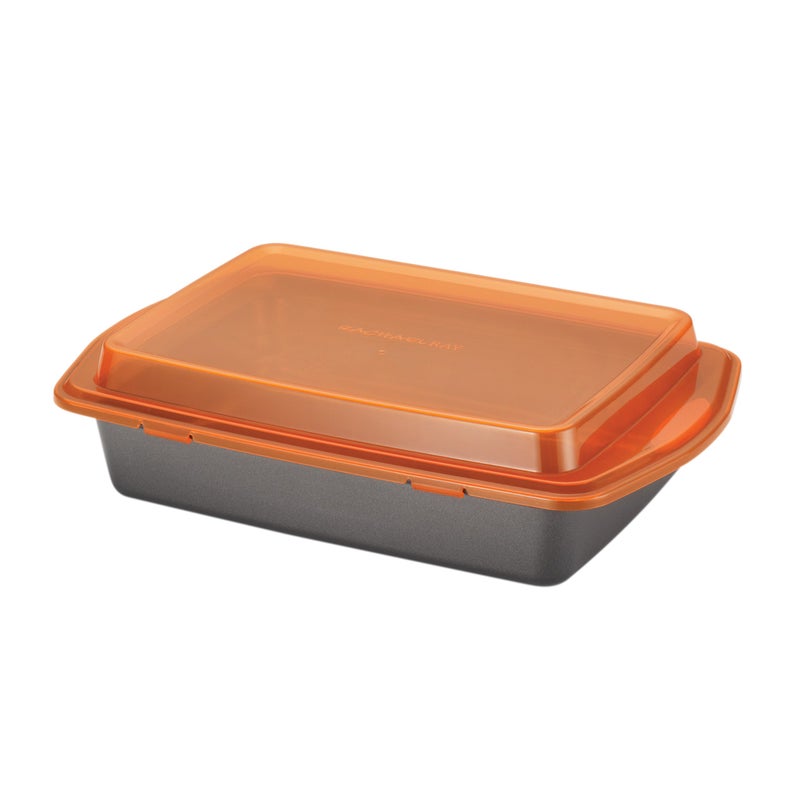 Rachael Ray Bakeware, Nonstick Baking / Cake Pan With Lid and Grips, Rectangle - 9 Inch x 13 Inch, Gray - Image 5
