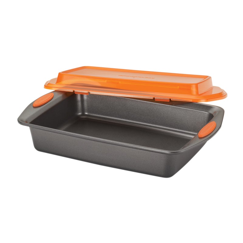 Rachael Ray Bakeware, Nonstick Baking / Cake Pan With Lid and Grips, Rectangle - 9 Inch x 13 Inch, Gray - Image 4