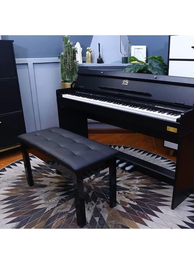 والالا مقعد بيانو فاخر مع وسادة مبطنة وحجرة تخزين لكتب الموسيقى 75 سم × 33 سم × 48 سم، أسود - Image 3