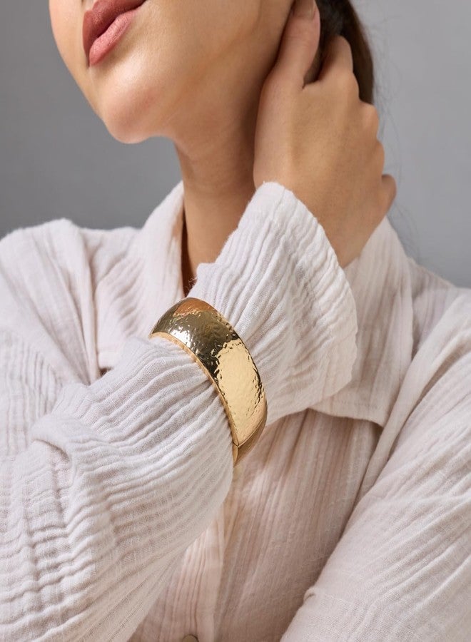 KUSHAL'S Fashion Jewellery Gold Polished Copper Trendy Locking System Kada, Best for Casual Wear & Special Occasion - 455486 - Image 5