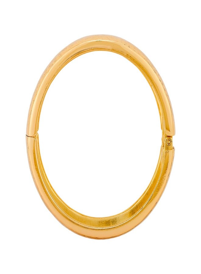 KUSHAL'S Fashion Jewellery Gold Polished Copper Trendy Locking System Kada, Best for Casual Wear & Special Occasion - 455486 - Image 1