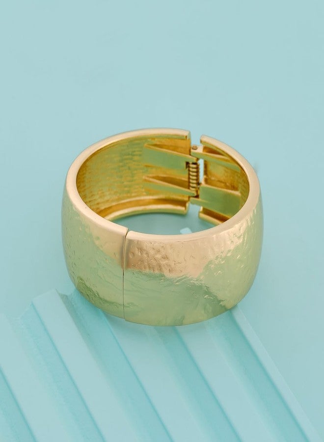 KUSHAL'S Fashion Jewellery Gold Polished Copper Trendy Locking System Kada, Best for Casual Wear & Special Occasion - 455486 - Image 2
