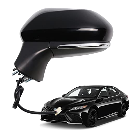 Liizoo Side Mirror for Toyota Camry 2018 2019 2020 2021 2022 2023 2024 Power-6Pins, Left Driver Side Door Mirror,replace for Partslink # TO1320367, Black - Image 1