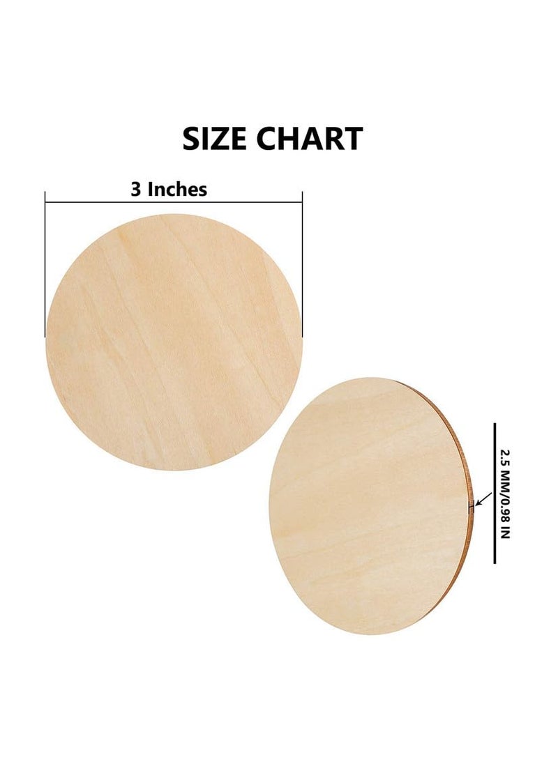 G Gojeeva GOJEEVA Premium Wooden 3X3 Inches Round Shape Matte Finished Pine Board for DIY Art and Craft Plane Wooden Base Round Cutout Board MDF Pine Board Cutout Sheet 3X3 Inches Brown Pack of 6  - Image 2