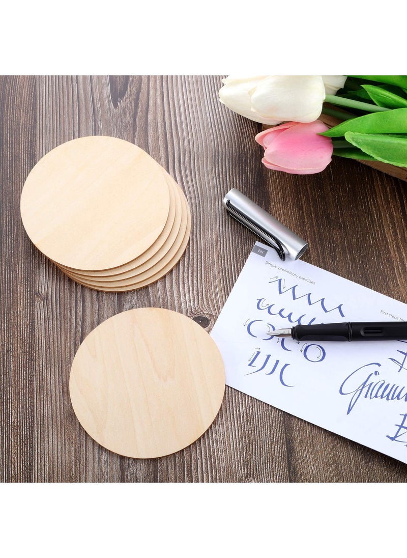 G Gojeeva GOJEEVA Premium Wooden 3X3 Inches Round Shape Matte Finished Pine Board for DIY Art and Craft Plane Wooden Base Round Cutout Board MDF Pine Board Cutout Sheet 3X3 Inches Brown Pack of 6  - Image 5