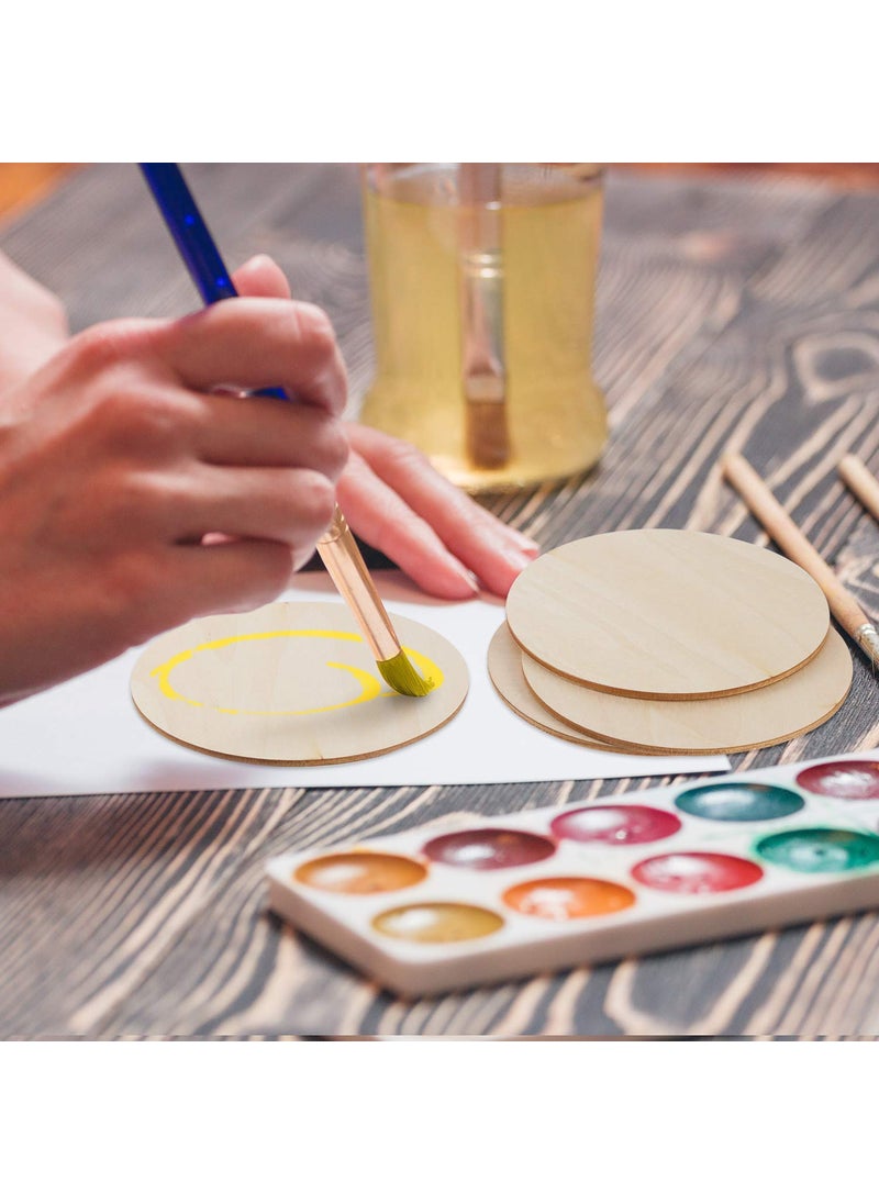 G Gojeeva GOJEEVA Premium Wooden 3X3 Inches Round Shape Matte Finished Pine Board for DIY Art and Craft Plane Wooden Base Round Cutout Board MDF Pine Board Cutout Sheet 3X3 Inches Brown Pack of 6  - Image 4
