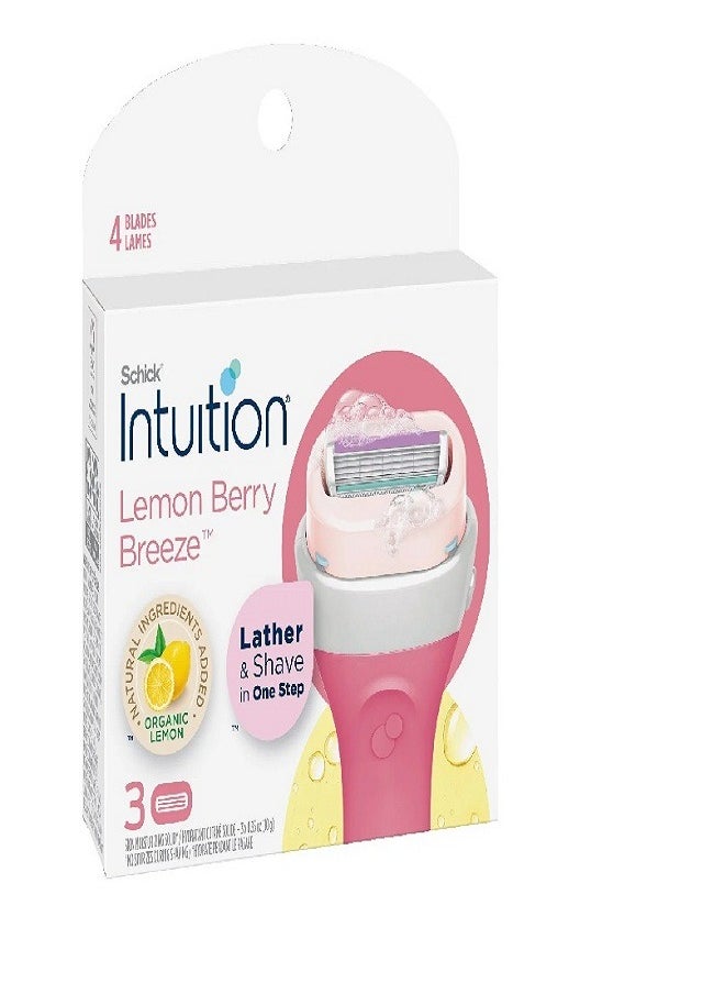 3-Piece Intuition lemon berry breeze Razor Blade Refills  10grams