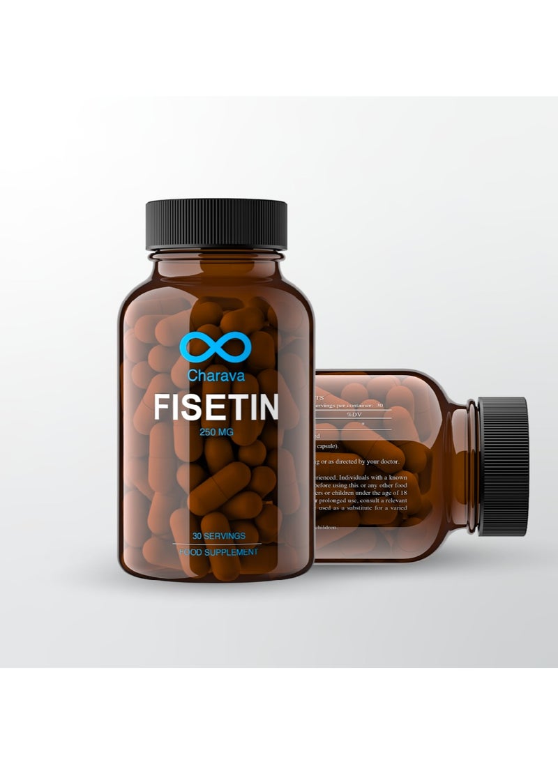 Charava - Charava Fisetin 250mg | 30 Capsules | High Absorption | 98% Purity | Natural Longevity Supplement | Third Party Tested - Image 1