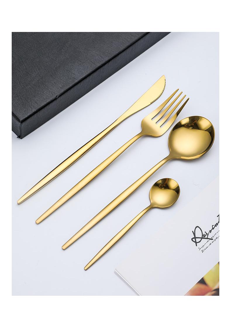 general 30-Piece Knife Fork Spoon Full Set Gold - Image 4