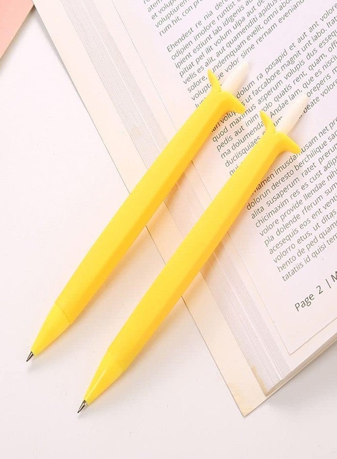 GANPUB 2 Pcs Yellow Banana Fruit Writing Supplies Drawing Gifts Mechanical Pencil Press Pens Automatic Pencils,This product is not suitable for children under 12 - Image 1