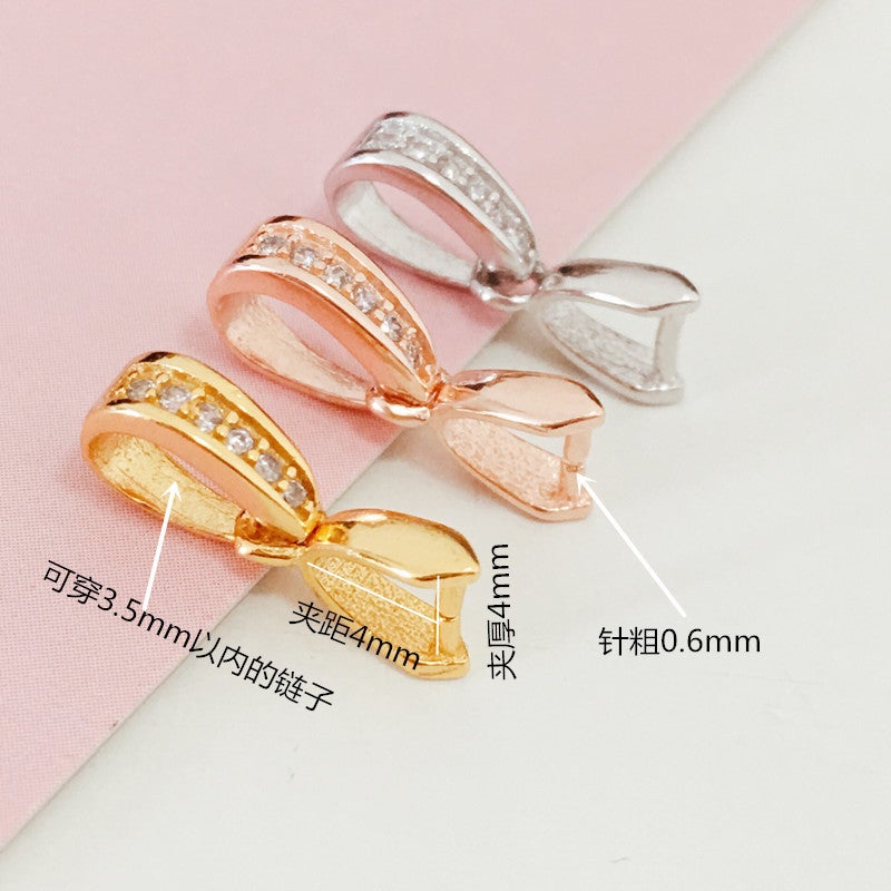 Melon Seed Clip Pendant Buckle Pendant Buckle Clip S925 Silver Buckle Diy Accessories Jade Buckle Jade Buckle Crystal Silver Buckle - Image 3