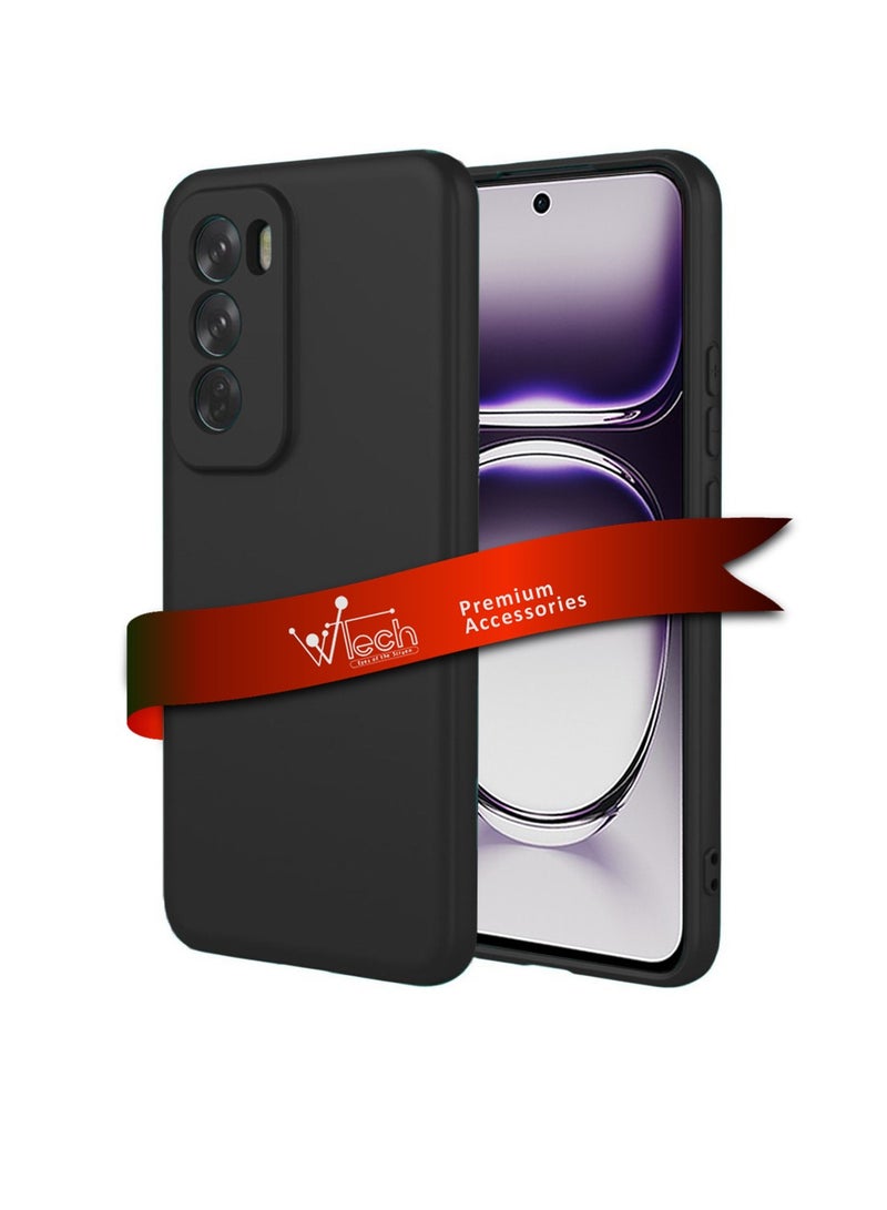 Wtech Oppo Reno12 5G 2024 Premium Liquid Silicone Case Cover Black - Image 1