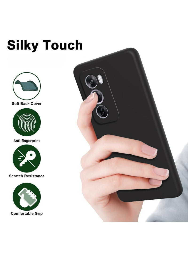 Wtech Oppo Reno12 5G 2024 Premium Liquid Silicone Case Cover Black - Image 2
