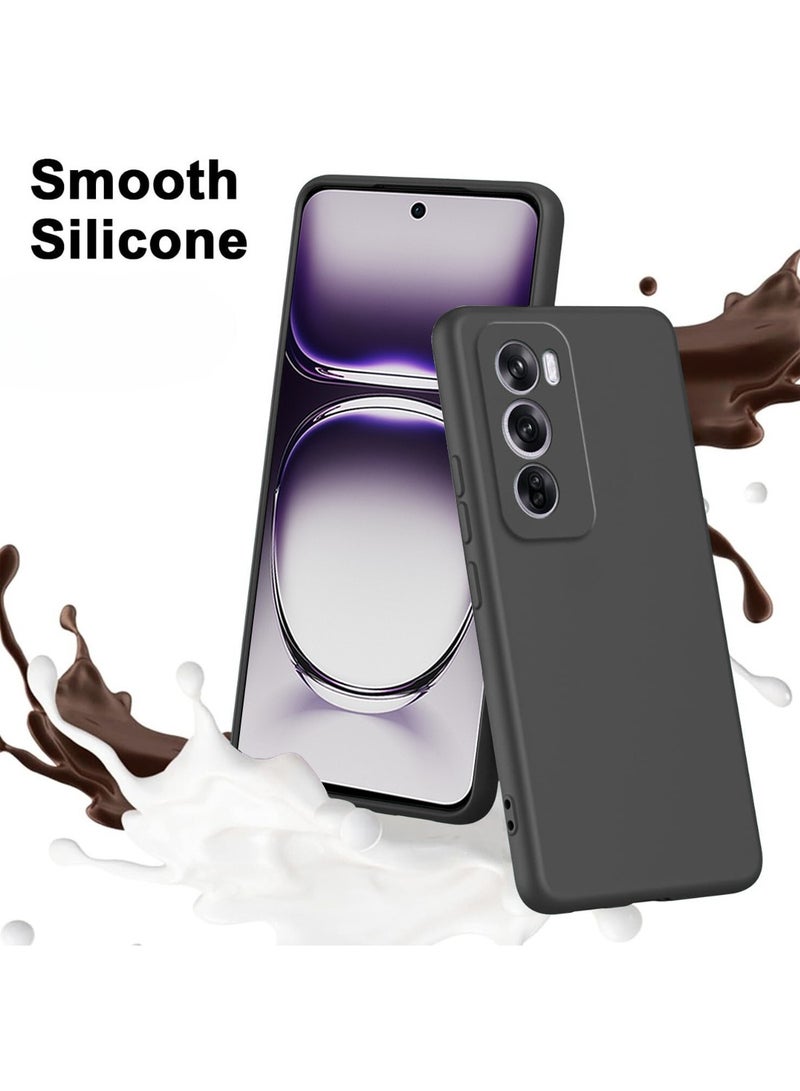 Wtech Oppo Reno12 5G 2024 Premium Liquid Silicone Case Cover Black - Image 5