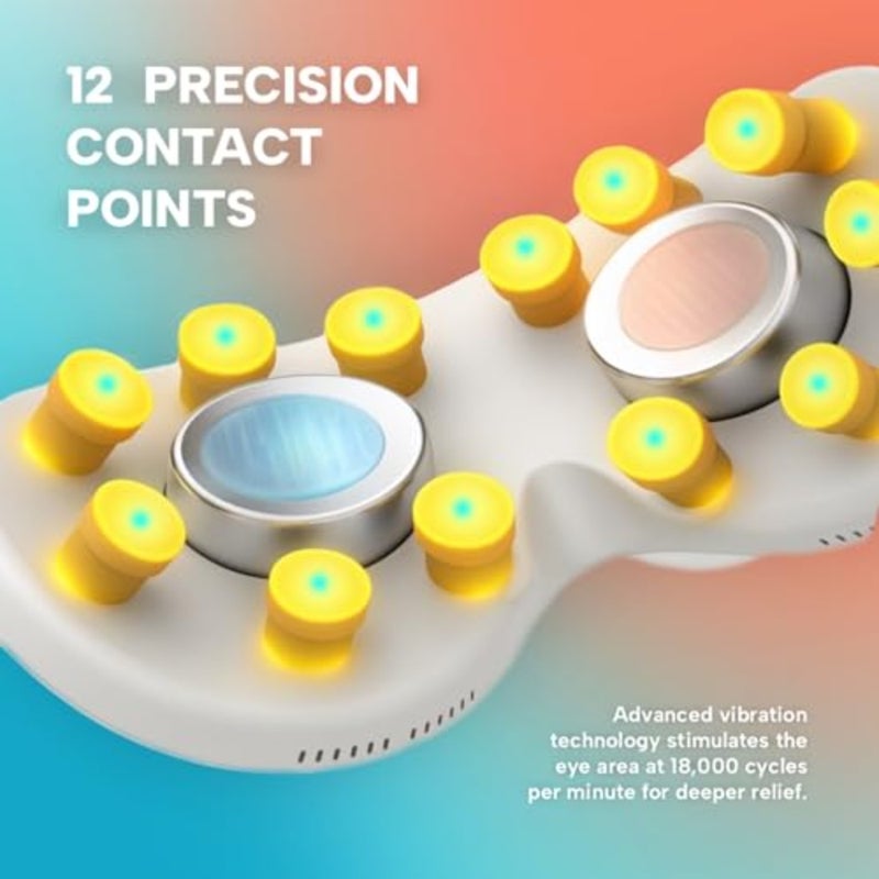 Eye Massager with Heat and Cooling 12 Precision Massage Nodes Bluetooth Music 4 Massage Modes 2400mAh Battery Relaxation for Eye Strain, Dry Eyes, Stress and Headaches - Image 3