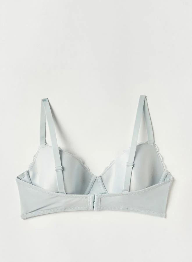 Splash FAV Lace Detail Plunge Bra with Hook and Eye Closure