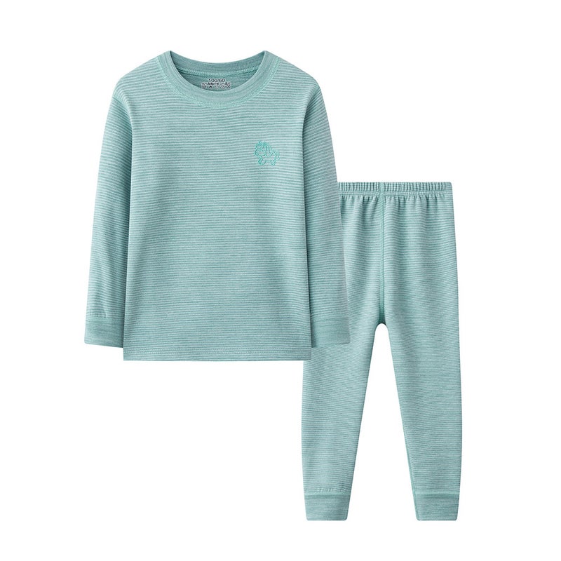 Brushed Pajamas Home Boys And Girls Autumn Clothes Long Pants Children'S Thermal Underwear New Children'S Boneless Suit - Image 1