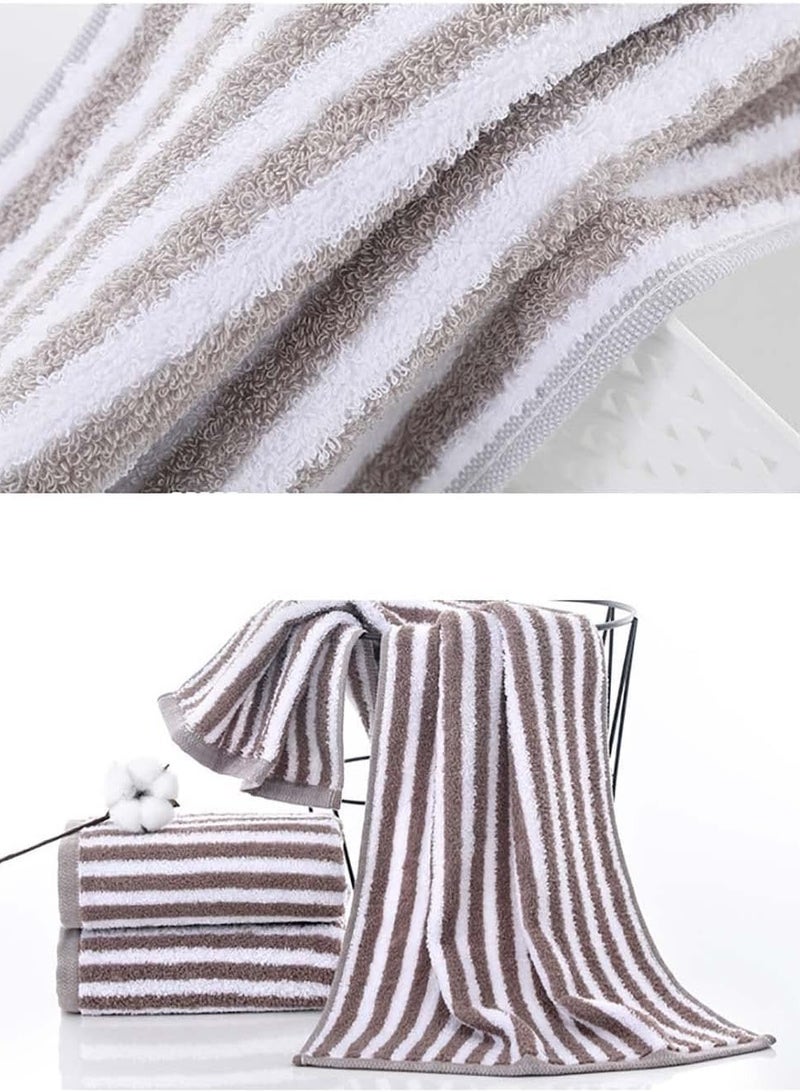 DUNISO Bath Towel Bathroom Soft And Fluffy Towel, Household Large Towel, Lightweight Soft And Absorbent Gym Pool Towel Grey Stripes (70*140 cm) - Image 4