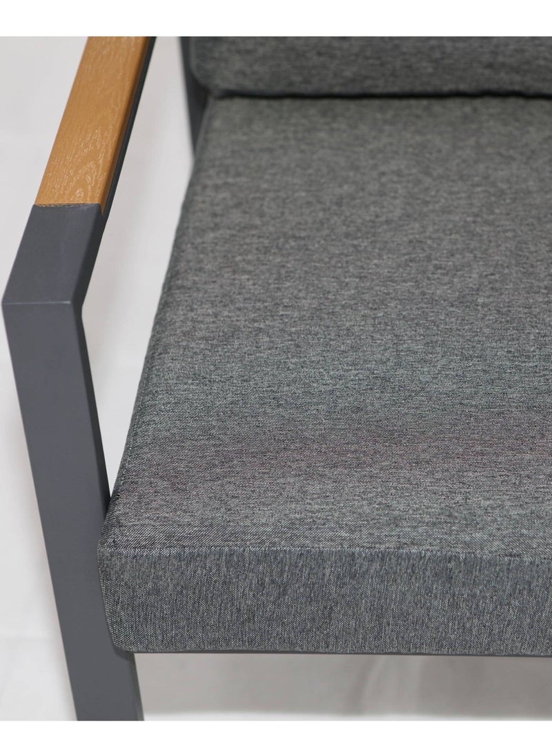 Swin Furniture Water Resistant Four Seater Garden Aluminum Sofa Set Grey - Image 3