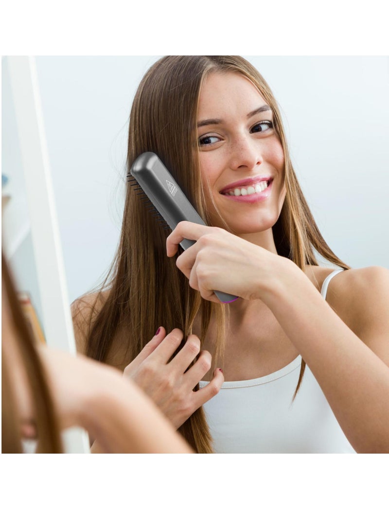 SYOSI Cordless Hair Straightener Brush, Portable Mini Straightening Brush for Travel, USB Rechargeable, Fast Heating Hot Comb with Negative Ion, Anti-Scald Feature for Women & Men - Image 3