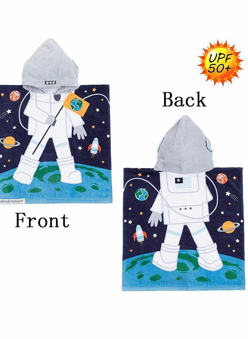 KASTWAVE Hooded Towel for Babys Toddlers, 12 Months to 5 Years, Cotton Wrap, Super Soft Absorbent Cotton, Multi Use for Kids Bath Pool Beach Swim Bathroom Child Cover ups, Astronaut Theme - Image 4