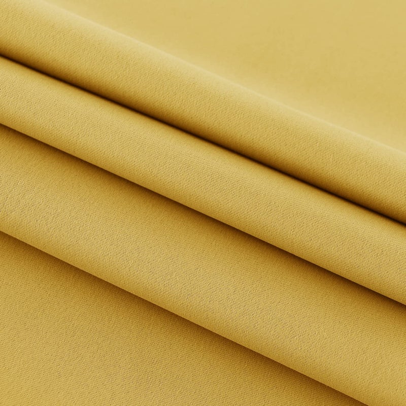 DWCN French Door Curtains - Rod Pocket Thermal Blackout Curtain for Doors with Glass Window  Kitchen and Patio Doors for Privacy  36 X 72 Inches Long  1 Curtain Panel with Tieback Yellow - Image 5