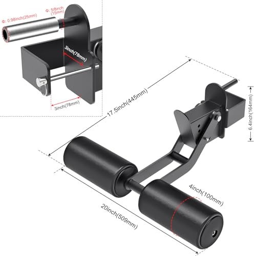 Kipika Nordic Hamstring Curl Squat Rack Attachment for Power Rack with 5/8" or 1" Hole - Adjustable Leg Hold Down Attachment with Premium Leather Surface (for 3" x 3" Power Cage with 5/8" or 1" Hole) - Image 5