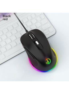 Wired Mute Mouse Office Girl's Game Cute Electric Competition Macro Programming Home Applicable Laptop Desktop-Colour:Upgraded 6-key-rgb Lighting Effect-4 Levels Of Dpi-cool Black