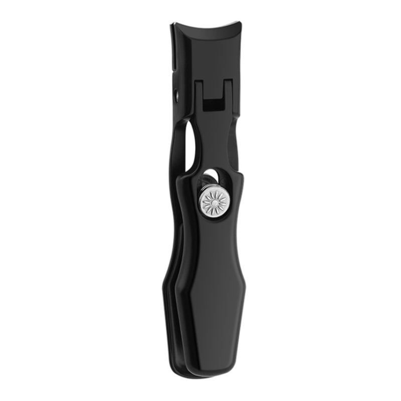 Toenail Clippers 1Pc Black: 16Mm Ultra-Wide Opening - Anti-Splash Automatic Storage Thick Nail Trimmer for Home Professional Manicure - Image 1