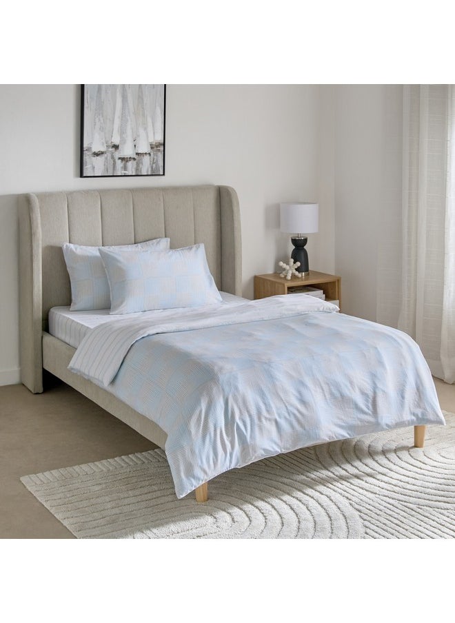 Home Box Aurora Jason 3-Piece Printed Cotton Twin Duvet Quilt Cover Set 220 x 150 cm  - Image 1