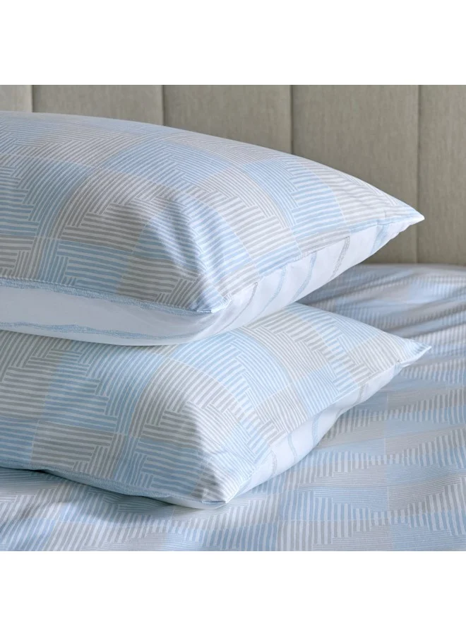 Home Box Aurora Jason 3-Piece Printed Cotton Twin Duvet Quilt Cover Set 220 x 150 cm