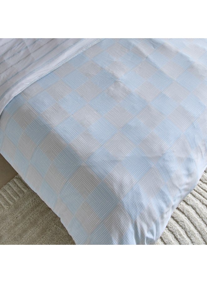 Home Box Aurora Jason 3-Piece Printed Cotton Twin Duvet Quilt Cover Set 220 x 150 cm  - Image 4