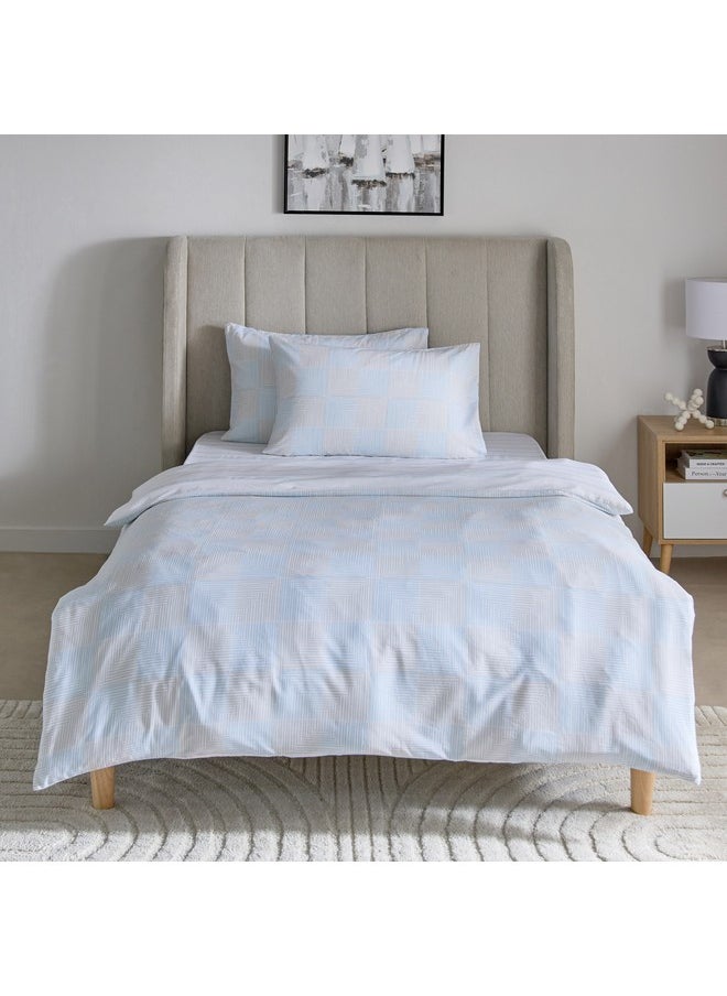 Home Box Aurora Jason 3-Piece Printed Cotton Twin Duvet Quilt Cover Set 220 x 150 cm  - Image 3