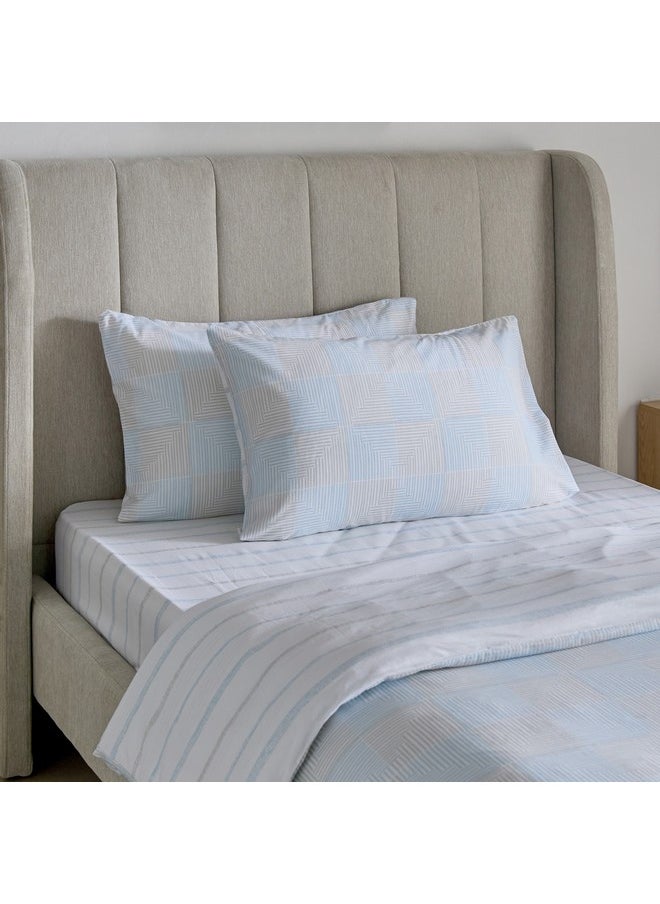 Home Box Aurora Jason 3-Piece Printed Cotton Twin Duvet Quilt Cover Set 220 x 150 cm  - Image 2