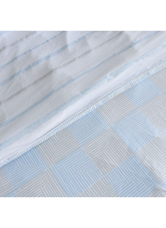 Home Box Aurora Jason 3-Piece Printed Cotton Twin Duvet Quilt Cover Set 220 x 150 cm  - Image 5