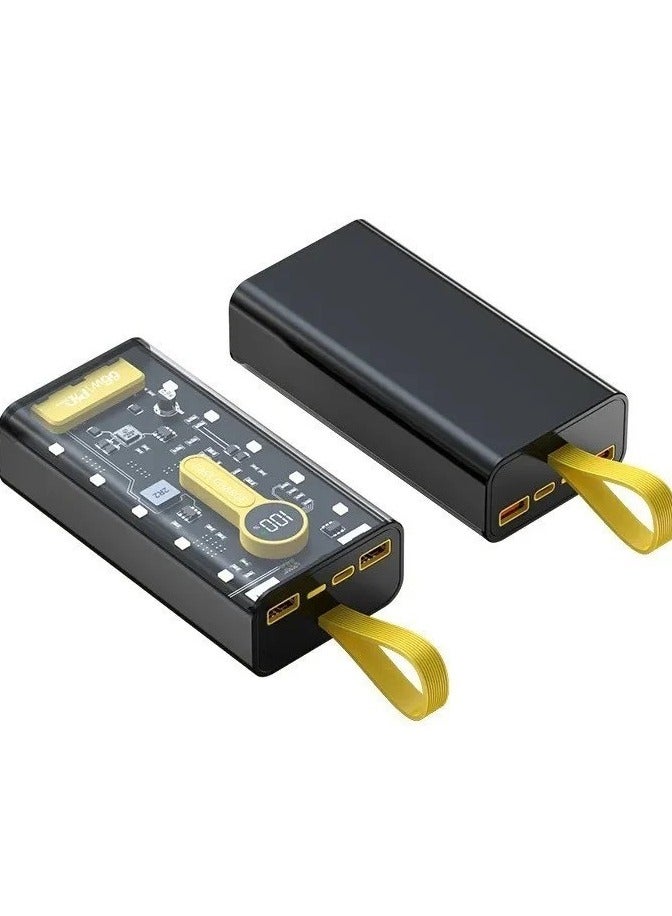 ELTRAZONE بنك طاقة محمول بسعة 50000 مللي أمبير في الساعة مع كابلين للشحن ومنفذ PD ومنفذين USB يدعمان الشحن السريع BC404 / أسود - Image 3