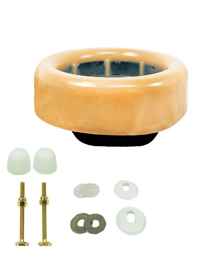 EvertechPRO Universal Extra Thick Toilet Wax Ring Replacement Kit for Floor Outlet Toilet Bowl with Black Rubber Flange Funnel Water Tight Seal Gasket Accommodates 3 Inch and 4 Inch Waste Lines - Image 2