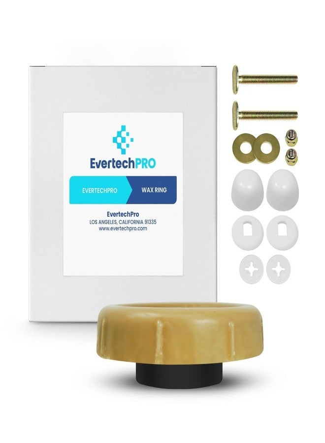 EvertechPRO Universal Extra Thick Toilet Wax Ring Replacement Kit for Floor Outlet Toilet Bowl with Black Rubber Flange Funnel Water Tight Seal Gasket Accommodates 3 Inch and 4 Inch Waste Lines - Image 1