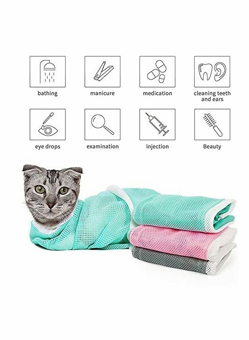 Excefore Cat Bathing Bag,Cat Shower Bag Anti-Bite Anti-Scratch,Injecting Examining Nail Trimming,Adjustable Multifunctional Breathable Restraint Cat Bag Restraint - Image 4