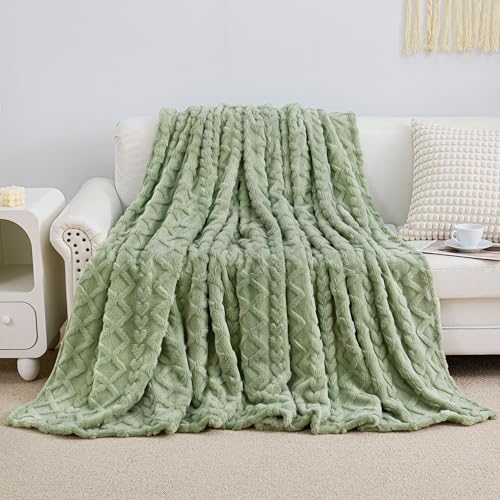 Aganear Fleece Throw Blanket - Cozy Soft Lightweight Fuzzy Throw Blanket for Women Portable Throw Blankets for Couch, Warm Present for Birthday, Christmas, Halloween, Housewarming(50"x60", Sage Green) - Image 5