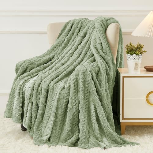 Aganear Fleece Throw Blanket - Cozy Soft Lightweight Fuzzy Throw Blanket for Women Portable Throw Blankets for Couch, Warm Present for Birthday, Christmas, Halloween, Housewarming(50"x60", Sage Green) - Image 1