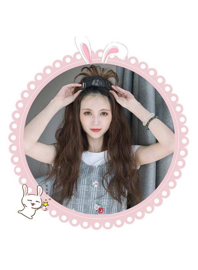 LesafeV 6"X6" Hair Forehead Replacement Piece Clip In Loose Wavy Supplement Topper With Wispy Fringe For Thinning Hair Dark Brown - Image 4