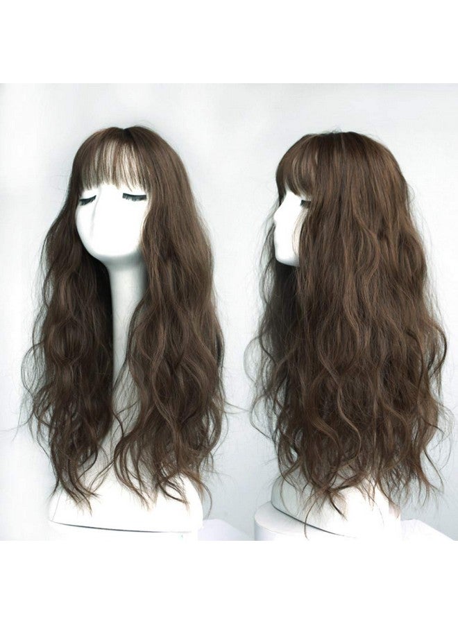 LesafeV 6"X6" Hair Forehead Replacement Piece Clip In Loose Wavy Supplement Topper With Wispy Fringe For Thinning Hair Dark Brown - Image 3