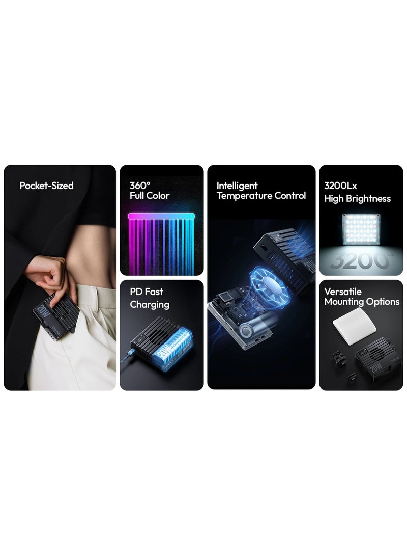 Ulanzi LE20 20W Pocket RGB Video Light - Image 2