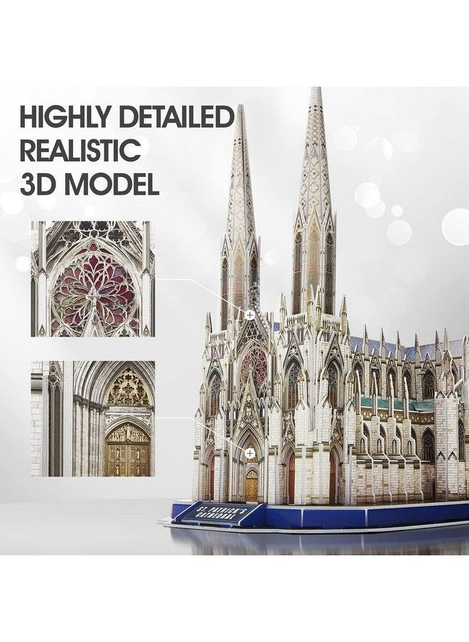 CubicFun - 3D Puzzles For Adults National Geographic St. Patrick Cathedral Model Kits New York Architecture Puzzles For Adults Desk Building Puzzles For Kids Ages 810 With Booklet 117 Pieces - Image 1