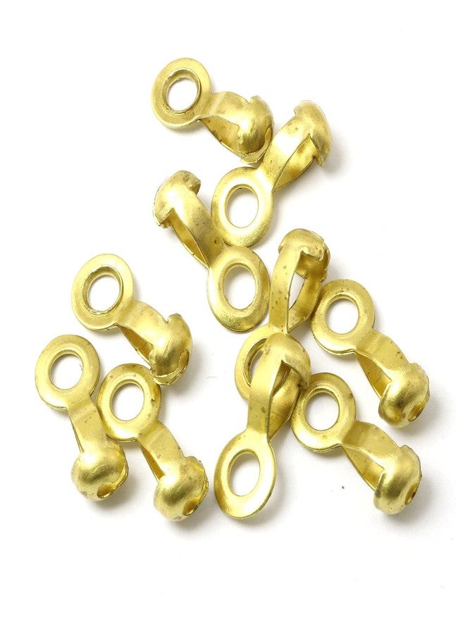 PZRT 10PCS Ball Chain Pull Loop Connectors Copper Color 4.5 Stainless Steel Pendant Clips Floral Pendant Clips Hardware Accessories Brass Ceiling Fan Lamp Pull Chain Connectors - Image 1
