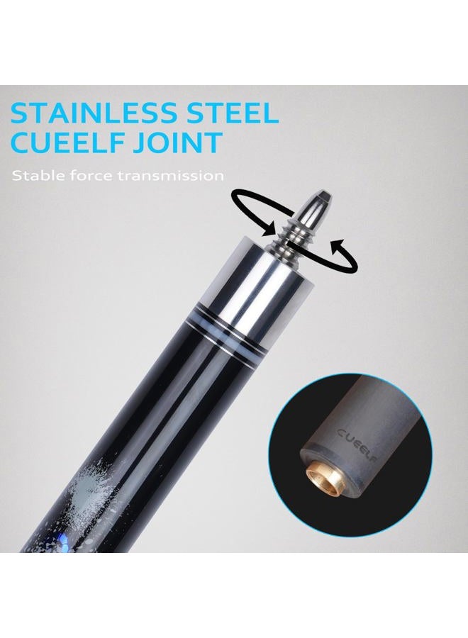 CUEELF Carbon Fiber Pool Cue Stick Leather Wrap Professional Low Deflection Billiard Cue Stick 12.5mm Carbon Fiber Technology Pool Cue - Image 5