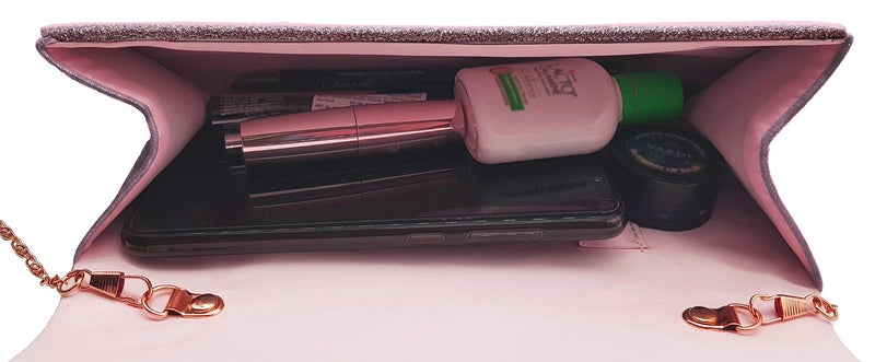 VRITRAZ Party Clutch Purse for Women Glitter Pink - Image 4