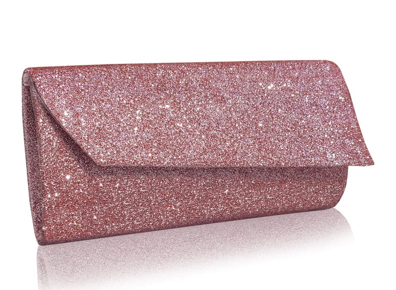 VRITRAZ Party Clutch Purse for Women Glitter Pink - Image 1