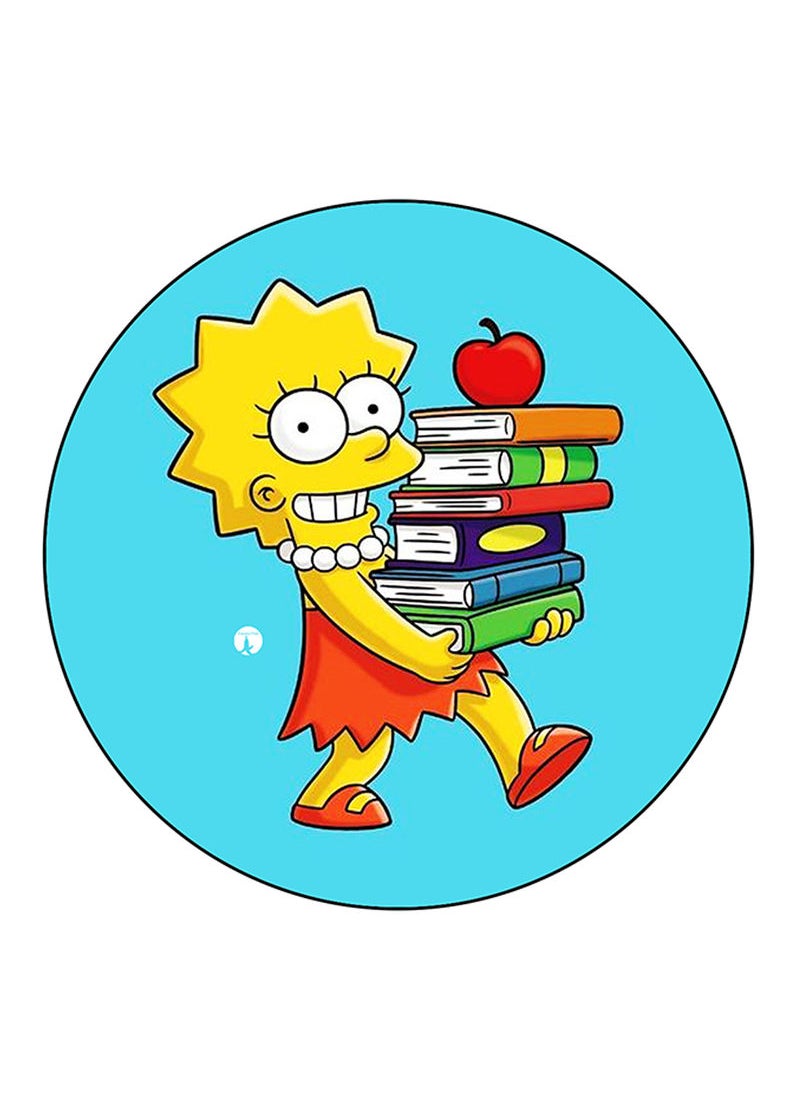 RKN Simpsons Printed Mouse Pad  Round  Multicolour 